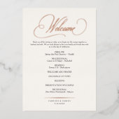 Formal Script Calligraphy Wedding Program Folie Uitnodiging (Voorkant)