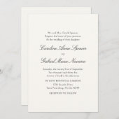 Formal Simple Classic Wedding Invitation Kaart (Voorkant / Achterkant)