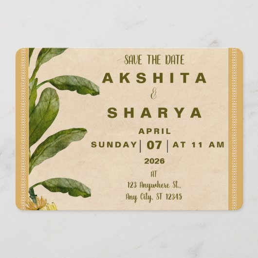 Formal Traditional Wedding Save the Date  (Devant)