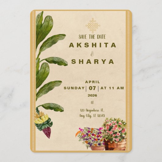 Formal Traditional Wedding Save the Date (Voorkant)