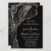 Formal Zwart Stropdas bruiloft uitnodigingen - Zwa (Voorkant / Achterkant)