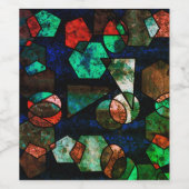 Formas geométricas onregelmatigares e textura defo wijn etiket (Enkel label)