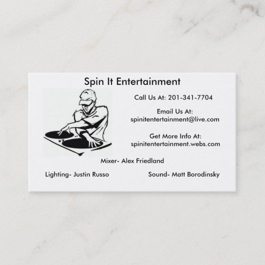 format de carte de busniss de logo du DJ, busniss (Devant)