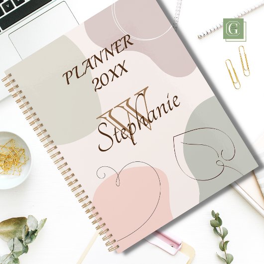 Forme Abstraite tendance Monogramme de coeur feuil