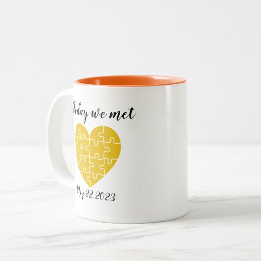 Forme cardiaque Jigsaw Puzzle Mug (Devant gauche)