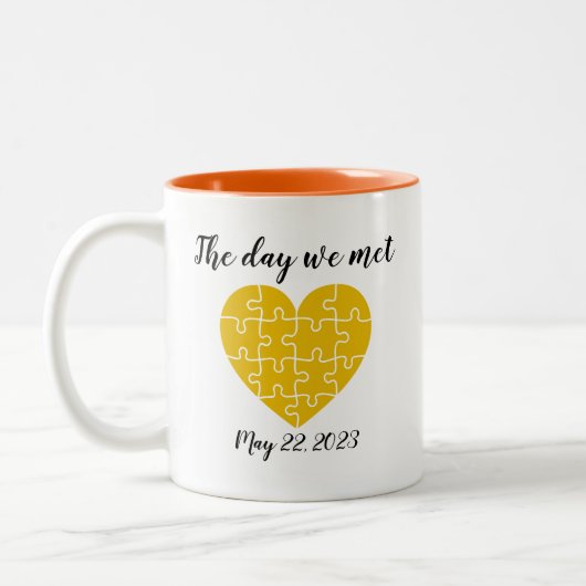 Forme cardiaque Jigsaw Puzzle Mug (Gauche)