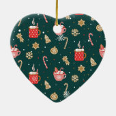 Forme de coeur vert de la forêt Ornement photo de  (Dos)