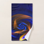 Forme de tourbillon Abstrait Bleu orange (Serviette à main)