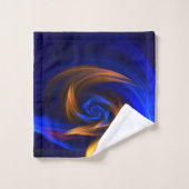 Forme de tourbillon Abstrait Bleu orange (Gant de toilette)