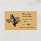 Forme du Texas de cartes de visite d'huile et (Devant)