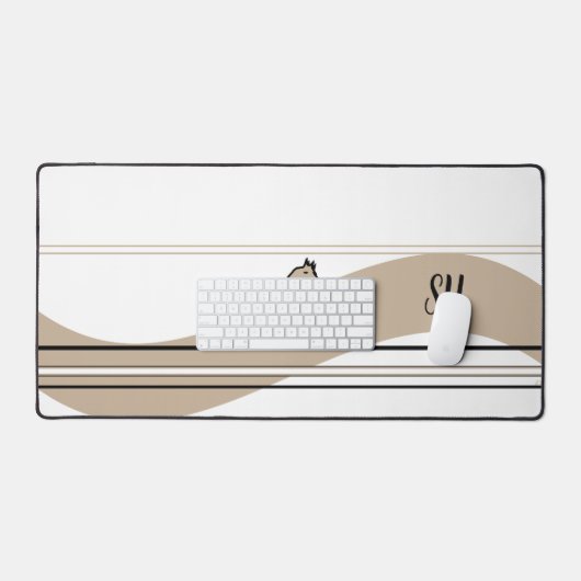 Forme et Initiales du Cheval de Course Beige (Clavier et souris)