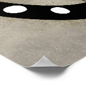 Forme libre - Orange noir et blanc Poster Mur Art (Coin)