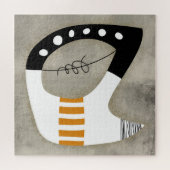 Forme libre - Puzzle noir et blanc orange (Horizontal)