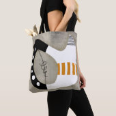 Forme libre - Sac fourre-tout noir et blanc orange (De près)