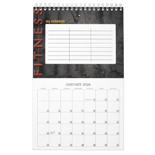 Forme physique - calendrier petit (Jan 2026)