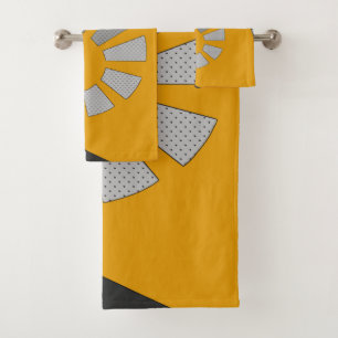 Forme spirale, abstraite, pois, gris, jaune