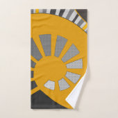 Forme spirale, abstraite, pois, gris, jaune (Serviette à main)