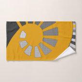 Forme spirale, abstraite, pois, gris, jaune (Serviette à main)