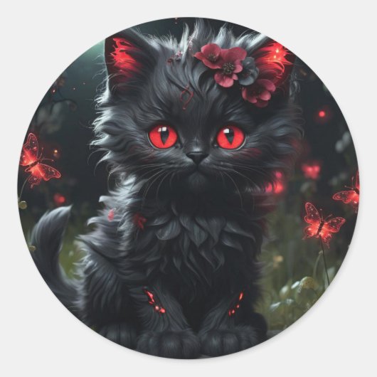 Forme : Stickers ronds classiques comme chat par A (Devant)