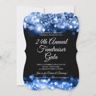 Formeel bedrijf Fundraiser Navy Blue Glam Lights Kaart