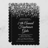 Formeel bedrijf Fundraiser Silver Falling Stars Kaart (Voorkant / Achterkant)