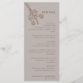 Formeel bruin Roos Floral Wedding Menu (Voorkant)