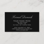 Formeel Damask horizontaal - zwart Visitekaartje (Achterkant)