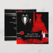 Formeel dinerfeest Black Tie Rode Schoen Kaart (Voorkant / Achterkant)