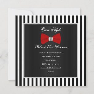 Formeel Dinner in Black Tie Stijl Rood Zwart Wit S Kaart
