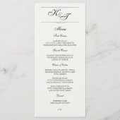 formeel elegant | Bruiloft Menu Kaart (Voorkant)