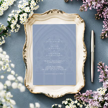 Formeel Elegant Klassiek Gotisch Stofblauw Bruilof