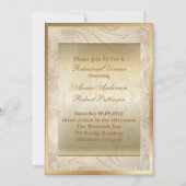 Formeel goud Damask Repetitie Diner Uitnodiging (Achterkant)