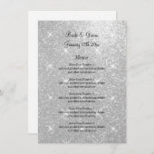 Formeel huwelijksmenu met glamoureuze glitterprint menu (Voorkant / Achterkant)