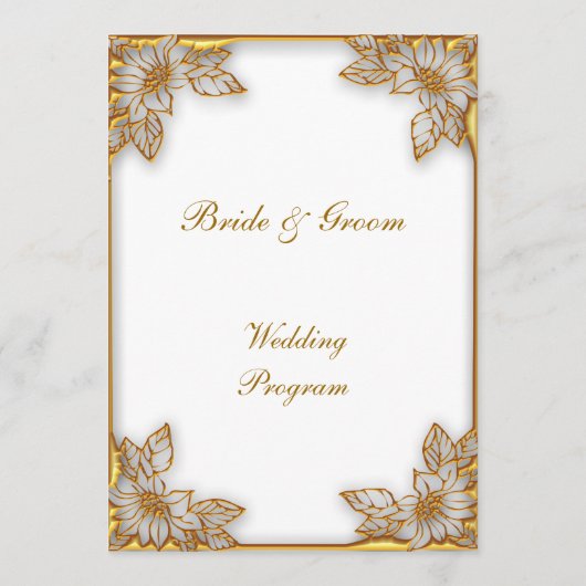 Formeel huwelijksprogramma wit en goud programma (Achterkant)