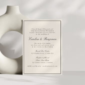 Formeel Klassiek Border Script Elegant Bruiloft Iv Kaart