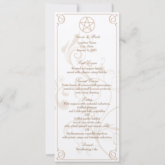 Formeel menu kaart (Voorkant)