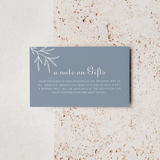 Formeel minimale blauwe bruiloft goed informatiekaartje