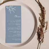 Formeel Minimale Stusty Blue Wedding Menu