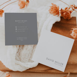 Formeel minimalistisch grijs en wit Visitekaartje