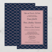 Formeel Navy Art Deco-ontvangst alleen Kaart (Voorkant / Achterkant)
