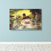 Formeel ontbijt in de tuin canvas afdruk (Insitu (Houten vloer))