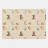 Formeel platte herfst/najaarsdieren inpakpapier vel (Voorkant 3)