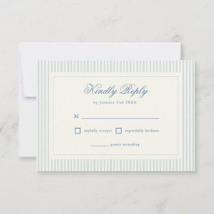 Formeel Preppy Frans Blauw Gestreepte RSVP Kaartje