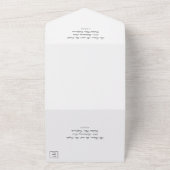 Formeel Script Monogram Zwart Wit Elegant Bruiloft All In One Uitnodiging (Buitenkant)