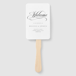 Formeel Script Zwart & Wit Bruiloft Handwaaier