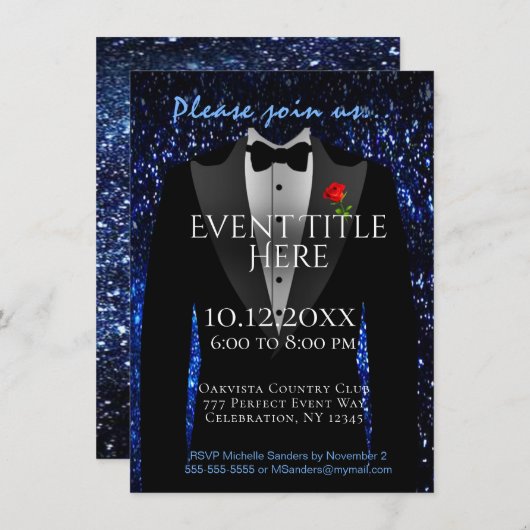 Formeel | Uitnodiging voor Tuxedo (Voorkant / Achterkant)