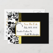 Formeel zwart-wit Save the Date Post Kaart (Voorkant / Achterkant)