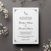 Formel Elegant noir et blanc Faire-part de mariage