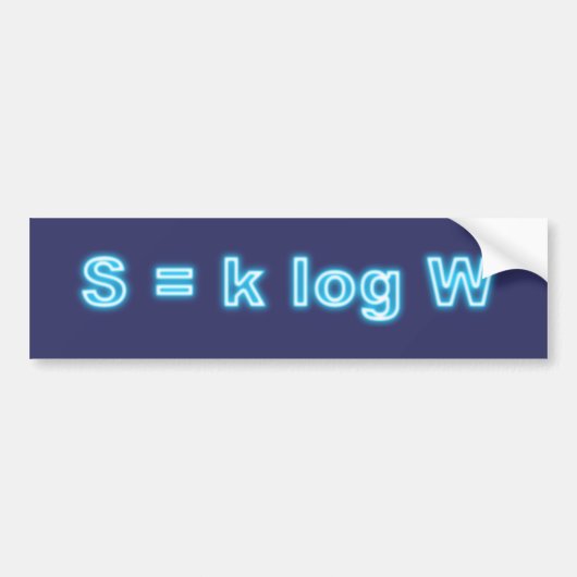 Formel Entropie formula entropy Bumpersticker (Voorkant)