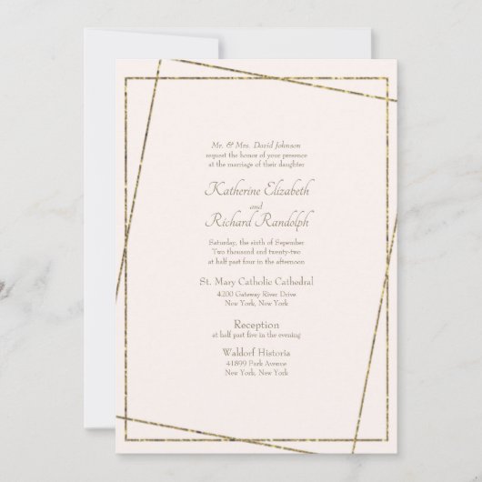 Formel et élégant mariage Blush Invitation (Devant)